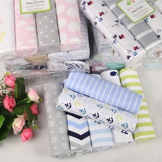 LARGE 4pc Set Flannel Baby Receiving Blanket for Boys