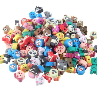 100PCS Cartoon Polymer Clay Beads Spacer Charm Beads DIY Jewelry Making