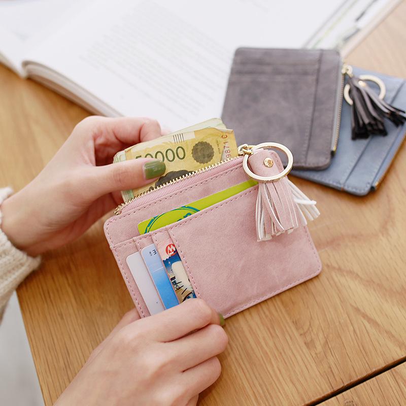 Card Holder Women's Mini Tassel Pendant Coin Purse Keychain (1)