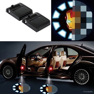 2pcs Wireless Car Door Led Welcome Projector Logo Light Car Interior Lamp Light for iron man car acc