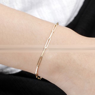 Titanium Steel Plating 14K Real Gold Hollow Bracelet Korean Temperament Simple Checkered Thick All-match Female Bracelet Gift