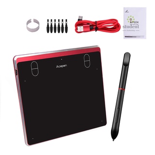 S&D Acepen AP604 Digital Graphic Drawing Tablet 6*4 Inch Active Area Ultra-Thin Drawing Board Kit with 4 Shortcut Keys Battery-free Passive Stylus 8192 Levels Pressure Compatible with Windows 10/8/7 & Mac OS & Android for Drawing Teaching Online Course