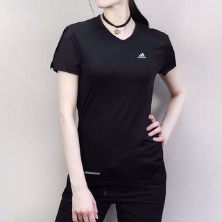 Adidas dri-fit compression v-neck T-shirt woman quick drying zumba sport top#3051
