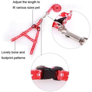 Dog Cat Leash Adjustable Harness Puppy Kitten Printed Nylon Leash 1.0cm, suitable for small dogs cat (2)