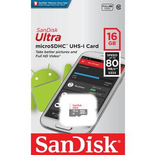 SanDisk 16gb Micro SD SDHC MicroSD TF Class 10 16g 16 GB Mobile Ultra 80mb/s- show original title