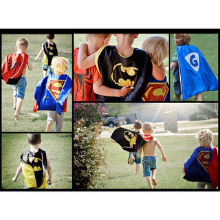 Boys Cape&Mask Set Cloak Kids Batman Girls Cosplay Costume