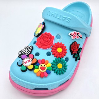 COD Flower style shoes accessories buckle Charms Clogs Pins for shoes bags