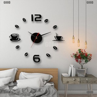 {decoration}modern art diy wall clock 3d self adhesive sticker design home office room decor