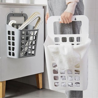 Wall Mount Hanging Laundry Basket Dirty Clothes Suction Cup