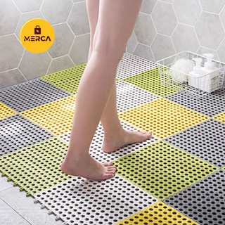 MERCA 30x30cm Drain Holes Non Slip Bathroom Shower Mat, Kitchen Carpet