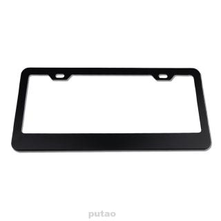 1 Set Car Front / Rear Chrome Stainless Steel License Number Plate Holder Frame (4)