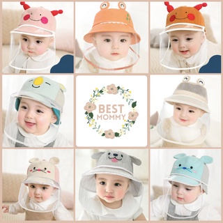 BESTMOMMY Baby Hat Cap With Anti Spray Protection Transparent Face shield Splash Resistant Outdoor T