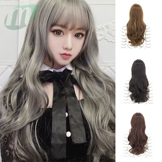 [Cheap] Female Long Curly Wig with Air Hair Bangs Wig Natural Fashion High Temperature Silks Wig for Daily Wear Role Play