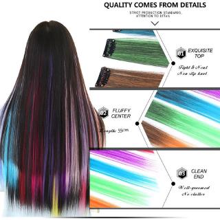 Beautiful Hair Extensions Clip In Colorful Highligh Straight Hair piece Women Hair Extensions