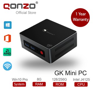Qonzo New GKMINI Mini PC Beelink Desktop Pre-activated Win 10 Pro 8GB+256GB CPU Intel Celeron J4125 Quad-Core Bluetooth 2.4G/5.8G WIFI Dual HDMI Output Gigabit Internet Mini Computer Mini CPU (1)