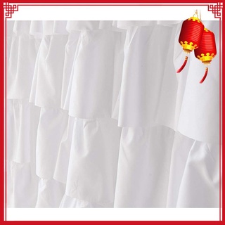 Ruffle Shower Curtain Home Decor Soft Polyester, Decorative Bathroom Accessories Great for Showers and Bathtubs White,71 inch X 71 inch