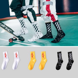 Men Socks Diagonal Stripe Cotton Sock High Street Skateboard Fashion Socks