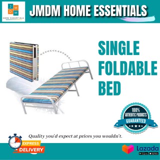 JMDM's Single Foldable Bed, Guest Bed Single Foldable Bed - Portable Folding Bed Frame with Foam Mat