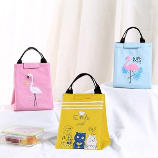 Canvas Lunch Box Bag Thick Aluminum Foil Insulation Waterproof Handbag Lunch Storage Foldable Bag