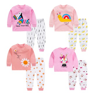 pajamas set for girls children's sleepwear set with long pants Kids clothing set in summer