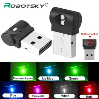 ROBOTSKY Muti-Color Mini LED Modeling Lights Auto USB Atmosphere Lamp Button Control Interior Ambient Light (1)