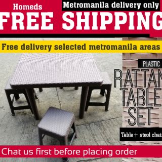 rattan inspired table and chairs (FREE SHIPPING METRO MANILA)
