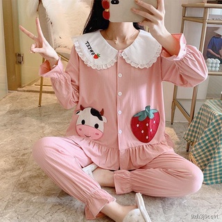 ☸ↂ❡Confinement clothing 34 months cotton pregnant women pajamas spring and summer thin section postp