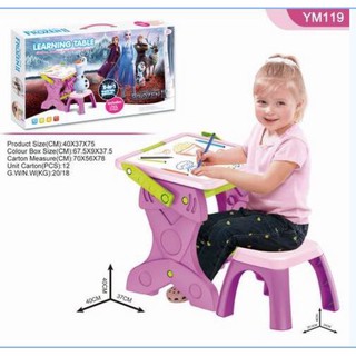2 in 1 learning drawing table and chalkboard set with chair