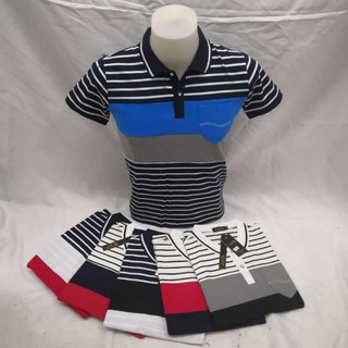 Men Polo Shirt Splicing Original stripes Stretch Cotton S-2X