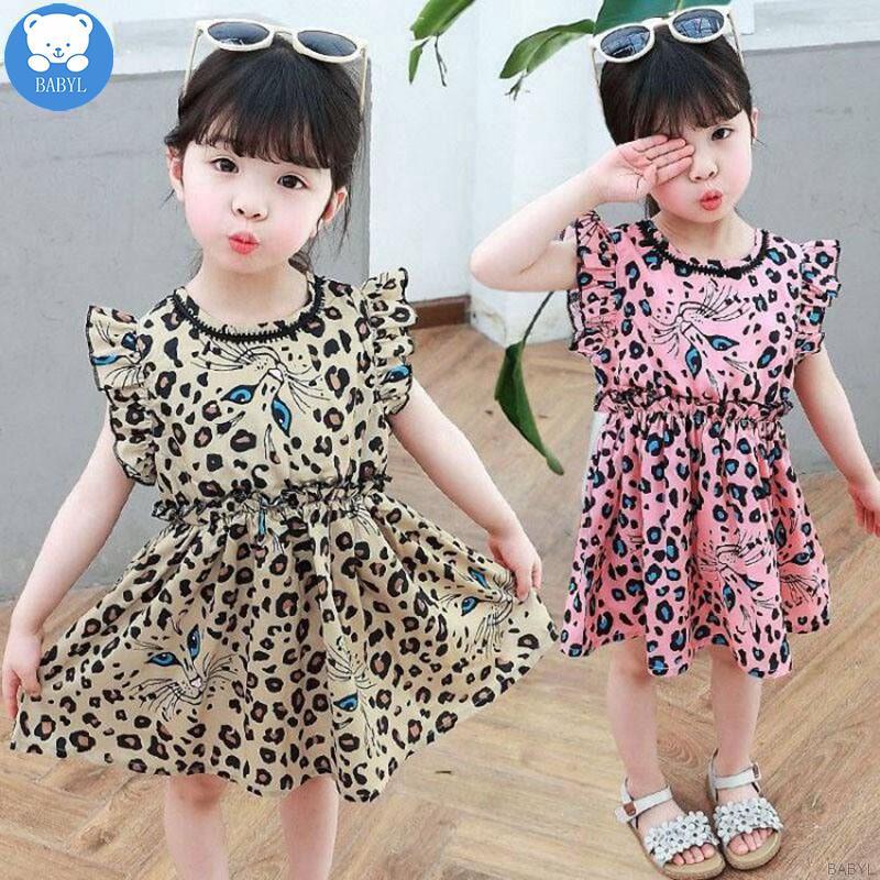 BABYL baby girl new Korean style cat pattern dress