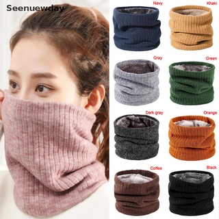 [See] Unisex Winter Scarf Warm Knitted Ring Scarves Thick Elastic Mufflers Neck Warmer