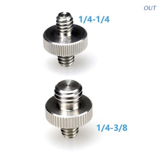 OUT Metal 1/4" Male to 1/4" or 3/8" Male Threaded Adapter 1/4 or 3/8 Inch Double Male Screw Adapter for Tripod Camera Accessories (1)