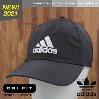 Adidas Dri-fit Nylon Running/Outdoor Cap unisex Sport Natural Curve Bill - Black