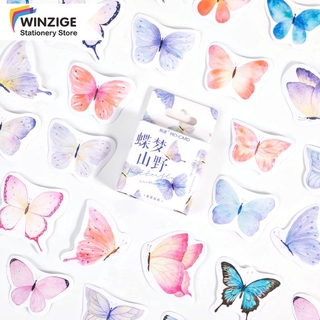 Winzige 45Pcs Butterfly Sticker Set Colorful Stickers Journal Scrapbook Decor