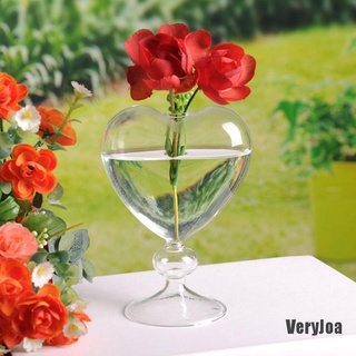 [VeryJoa] Glass Flower Planter Heart Glass Vase Standing Home Decoration Flower Vase Decor