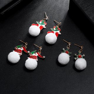 European and American New Simple Wild Christmas Snowflake Santa Boots Diamond Earrings