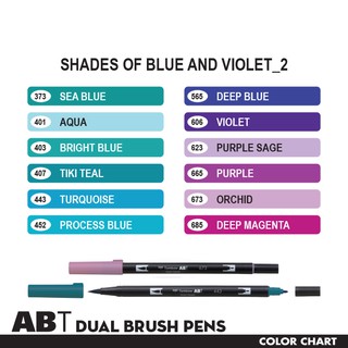 Tombow ABT Dual Brush Pen Singles Shades of Blue and Violet 2