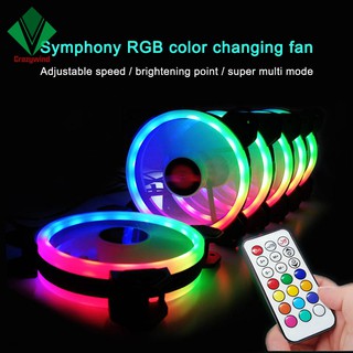 RGB PC Fan 12V 6 Pin 12cm Cooling Cooler Fan with Controller (1)