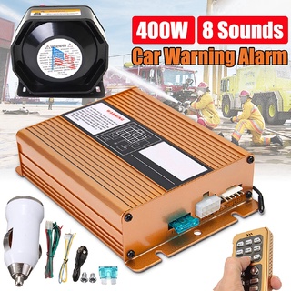 400W 8 Sound Loud Car Warning Alarm Police Fire Car Horn Siren Horn Speaker MIC System