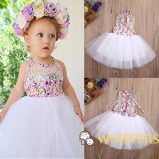 ♨RH-Kids Baby Girls Floral+Tutu Tulle Dress Party Wedding