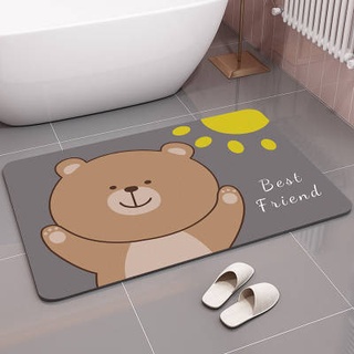 ✪=Cartoon diatom mud toilet absorbent floor mat toilet access foot mat quick-drying bathroom non-sli