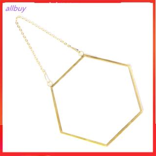 allbuy] Nordic Minimalist Home Decoration Geometric Shape Gold Brass Hexagonal Mirror (2)