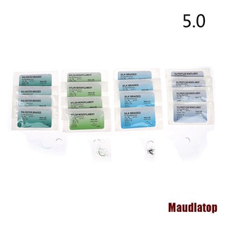 MDTOP 12Pcs 5.0 Medical Needle Suture Nylon Monofilament Thread Surgical Practice (1)