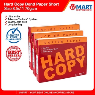 Notebooks & Papers✤﹉Hard Copy Bond Paper 70gsm SHORT 8.5 x11 (500pcs per ream)
