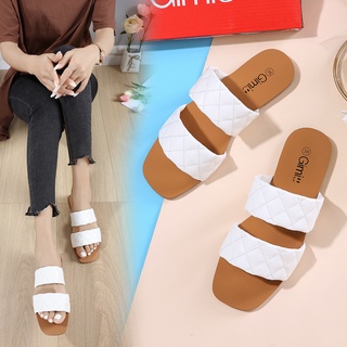 NEW korean fashion two strap sandals slider for women shoes