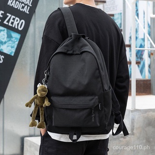 Simple Black Backpack Teenager School Bag Canvas Notebook Backpack Bag Unisex2021 HSsn