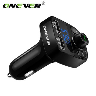 ONEVER HY82 Car Kit Bluetooth MP3 Player FM Transmitter Modulator Support Hands-free Call DC 12-24V with 4.1A Dual USB TF Slot With Voltmeter