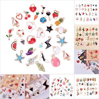 FCPH 30pcs/lot Enamel Alloy Mixed Charms Pendant Jewelry DIY Craft Making Colorful joie