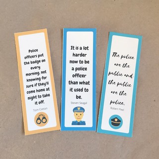 [2 pcs each] Simple Bookmarks | Police Sayings | Read Description