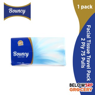 BelowSrp Grocery Bouncy Facial Tissue Travel Pack 2 Ply 75 Pulls x 1 Pack High Quality Unscented